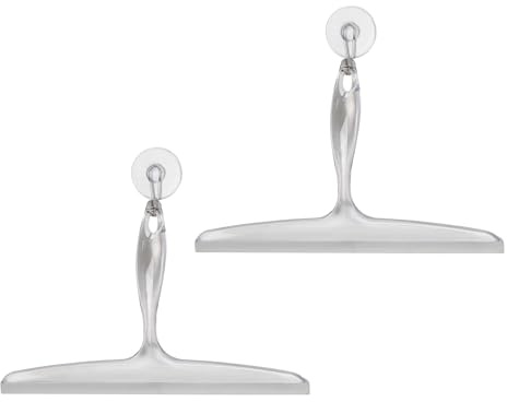 iDesign Bathroom Plastic Shower Squeegee, Clear, Set of 2