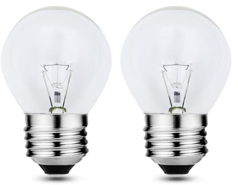 EASYIVY Lampadina da Forno E27 300 Gradi Dimmerabile, 400LM Lampadine Forno E27 G45 per Forni, Microonde, Lampada Lava, Lampadario, Bianca Calda 2700K, 2 Pezzi