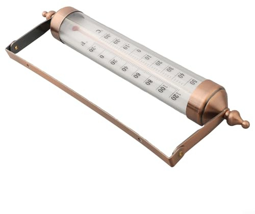 Oniissy Indoor Outdoor Thermometer, Wall Mounted 10 Inch Metal Temperature Gauge, Dual Scale Fahrenheit Celsius Display, For Garden Home Office Pool