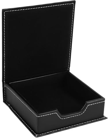 Tacdas Caja de Notas de Sintético, Organizador de Accesorios de Escritorio, Tarjetero, Porta Notas, Caja para Guardar Notas Adhesivas, Útiles Escolares de Oficina. A
