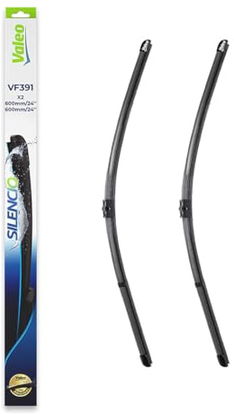 VALEO Silencio Wischer - VF391 - Leistungsstarke, hervorragende Sicht auf der Straße, einfache Montage - originale Flachblätter 600mm/600mm - Vorne - Set mit 2 Wischerblättern - 574491