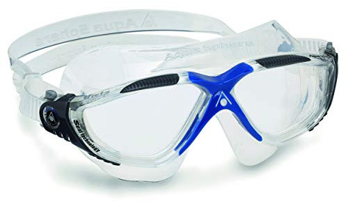 Aqua Sphere Unisex - Erwachsene Vista Schwimmmaske, blau/transparentes Glas, Einheitsgröße