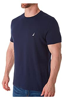 Nautica Men's Short Sleeve Solid Crew Neck T-Shirt, Navy, Large