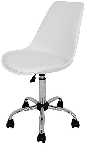 La Silla Española Sanabria Silla de Oficina, Piel Sintética, Blanco, 48x42x100 cm