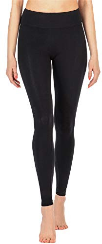 Merry Style Damen Lange Leggings Fitnesshose aus Viskose MS10-221 (Schwarz, L)
