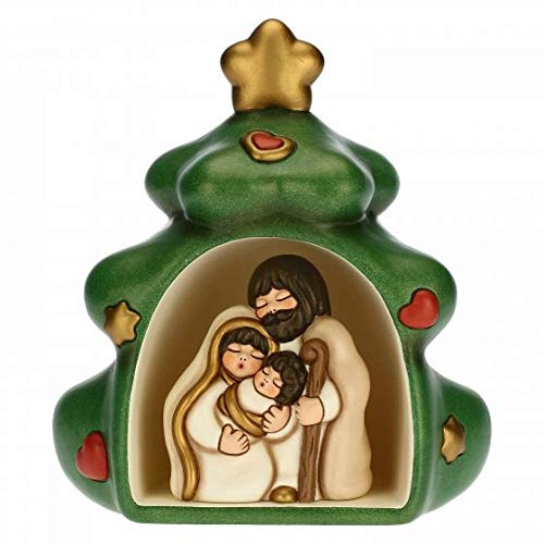 THUN - Complete Mini Nativity Scene in Christmas Tree - Home Christmas Decorations - Classic Nativity Line - Ceramic - 23 h cm