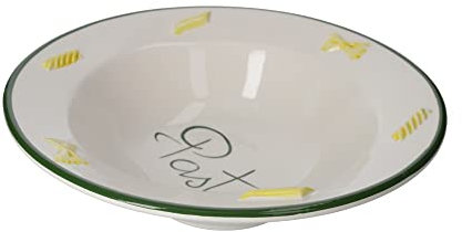 Keyhomestore- Piatto fondo da pasta in ceramica, Altezza cm 9, Diametro cm 33, Ideale come piatto portata da Tavola. Prodotto made in Italy.