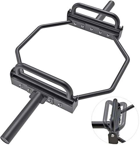 Kipika Sechskantstange, Hex Bar Shrug Bar Trap Bar, olympische Fallstange, Kreuzhebestange mit klappbaren Griffen für olympisches Gewichtheben, Kniebeugen, solide 5,1 cm Stahlhülse, 453,6 kg Tragkraft