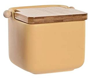 PLUS HOME Salero de Cocina de Cerámica con Tapa Diseños Originales.tamaño 12x12x11cm.