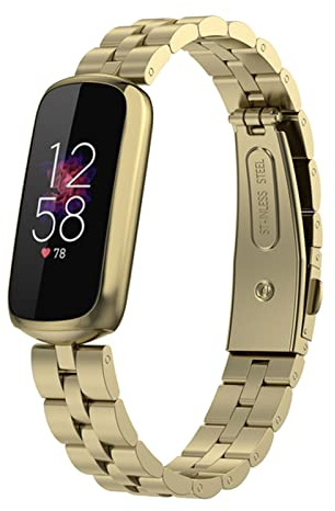 SABSEN Metall Armband für Fitbit Luxe Armband, Fitbit Luxe Verstellbare Edelstahl Ersatzbänder Armband Kompatibel mit Armband Fitbit Luxe (D)