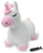 JAMARA 466002 Hüpftier Einhorn mit Plüschbezug und Pumpe - Tierohren dienen dem Kind als Halt, wiederstands- und strapazierfähig, pflegeleicht, waschbar, Hüpfball