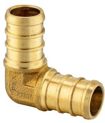 EFIELD Pex - Confezione da 200 raccordi a crimpare in ottone a gomito da 1/2 pollici x 1/2, ASTM F1807