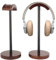 Soporte para auriculares de madera, soporte para auriculares, soporte para auriculares de madera de nogal y metal, soporte para auriculares extraíble con antideslizante, para todos los tamaños de