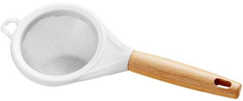 Cabilock Tamiz De Harina De Malla Fina Colador Para Hornear Utensilio De Cocina Con Mango De Madera Filtro De Acero Inoxidable Para Tamizar Harina Repostería