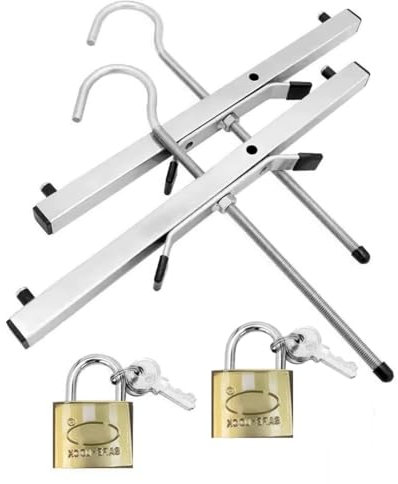 2 Lockable Ladder Grips Set | Ladder Roof Rack Clamps, Heavy Duty Ladder Roof Rack Clamp Clamps Lock, with 2 Padlocks, Roof Rack Van Ladder Mounts 43 * 39.5 * 22cm