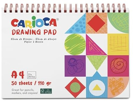 CARIOCA - Bloc Dibujo A4, 110 g, 50 Hojas