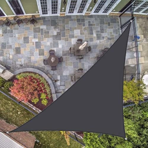 Tenda parasole triangolare impermeabile, 1,9 x 1,9 x 1,9 m, resistente, per esterni, patio, cortile, prato e giardino, colore grigio scuro per protezione all'ombra