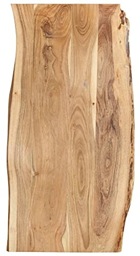 Frdhee Piano da scrivania monopezzo, in legno massello di acacia, 118 x (50-60) x 2,5 cm, robusto e stabile