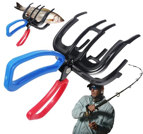Pinza per artigli di pesce, multifunzionale, antiscivolo, pinza di controllo in metallo, pinza di controllo per attrezzatura per la maggior parte delle acque d'acqua dolce