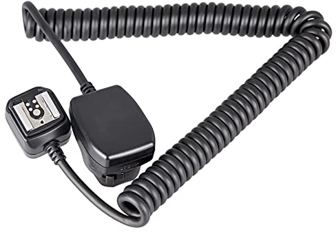 E-TTL I/II Blitzkabel OC-E3 Spiralkabel 0,6-1m Kompatibel mit Canon EOS Kameras & Blitzgeräte mit Mittenkontakt