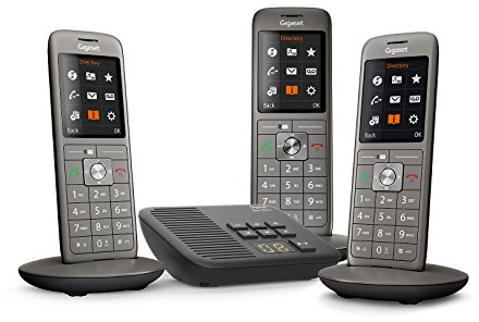 Gigaset CL660A Trio - Téléphone Fixe sans Fil - Répondeur - 3 Combinés - Gris Anthracite [Version Française]