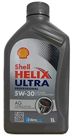 Shell Helix Ultra Professional AG, 5W-30 Fully Synthetic Motor Oil, For Diesel and Gasoline Engines, 1 L