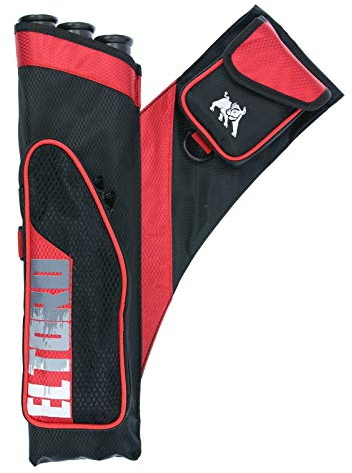 elToro Sport³ Pro - Seitenköcher - Linkshand | Farbe: Schwarz/Rot; Zubehör Bogenschießen, Pfeil und Bogen, Bogensport, Köcher mit aufgesetzter Tasche