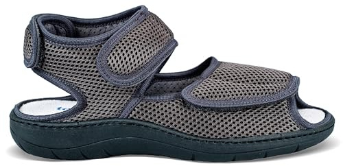 EXTRO STYLE - Sandali Ortopedici Donna e Uomo, Tecnica T2 Air, Per Fasi Post Operatorie, Piede Reumatico, Vasculopatie e Metatarsalgie, Sandali Antiscivolo Con Plantari Estraibili, Grigio - Tg 46