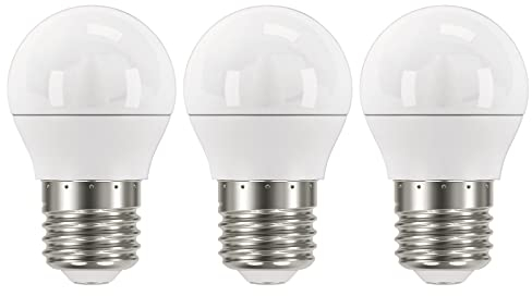 EMOS LED Lampe 5W, ersetzt 40W Glühbirne, E27-Sockel, 470lm, Neutralweiß – 4000K, Mini Globe G45, 30000 h Lebensdauer, 3er Pack