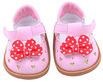 Aeromdale Puppen-Bogenschuhe, Cartoon-Schuhe für 45,7 cm große amerikanische Puppenmädchen, Puppen, 46 cm, Puppenzubehör, Spielzeug, Rosa, 1 Paar