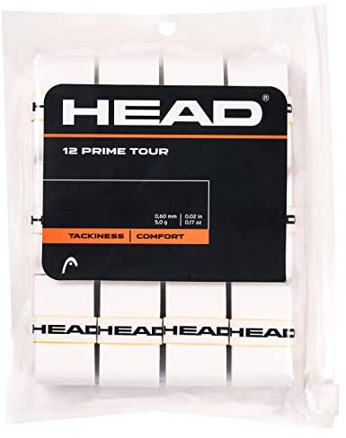 HEAD Unisex-Adult 12 Prime Tour Tennis Griffband, Weiß, One Size