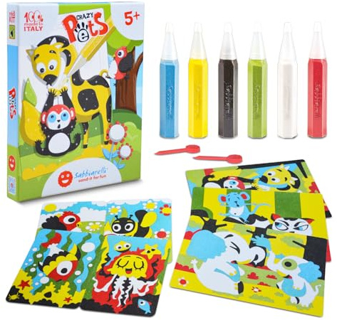 Sabbiarelli – Kit Crazy Pets 5+ | Sand Art-set med djurtema