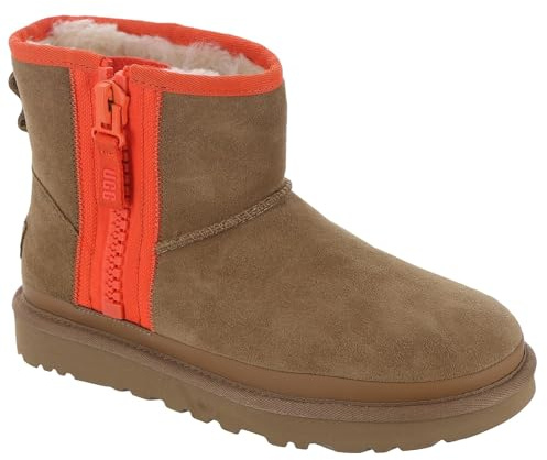 UGG Klassische Mini-Stiefel mit Reißverschluss für Damen, Kastanie, 36 EU