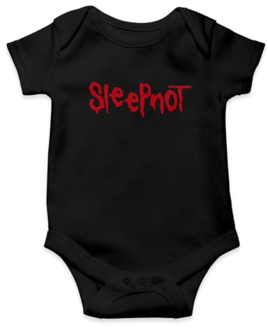 SMARTYPANTS Sleepnot Babygrow – sov inte knut slipknot musik rock tung metall rolig baby shower baby växa sparkdräkt sovdräkt bodysuit spädbarn väst present present