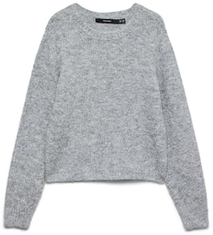VMNOVAH LS O-Neck Pullover GA Noos, Melange Grigio Medio, S