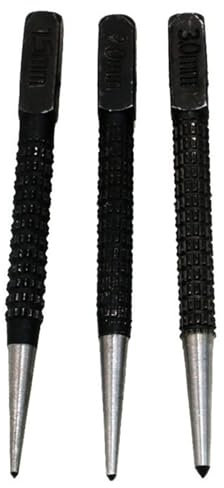 3pcs Centre Punch Set,Nail Punch,Center Punch, Nail Punch Set,Positioning Punch Set Drilling Holes for Breaker Puncher, 1/16, 5/64'', 1/9(1.5mm-3.0mm)