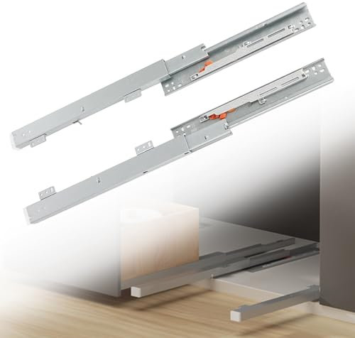 WingFly Glissières de Tiroir Extension Complète, Montage sur Panneau Glissiere pour tiroir Système de rails Soft-Close glissiere pour tiroir charge lourdes, 1 Paire (40cm)