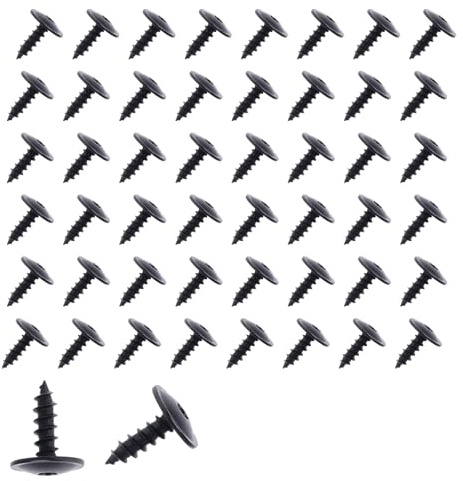 Dstarymnix Vis De TôLe Pour Garde, Vis TôLe Autotaraudeuses M5x16mm Torx TêTe Plate à Bride Pour Garde-Boue Pare-Chocs Passage De Roue Grille Carrosserie Voiture Lot 50 PièCes Acier Noir Antirouille