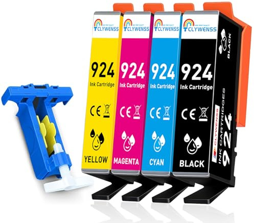 CLYWENSS Cartucce compatibili 924 per HP OfficeJet Pro 8122e, 8120e, 8120, 8132e, 8124e, 8125e, 8130e, 8134e, 8135e, 8138e, 8139e, 8122, 8123, 8125, 8128, 8130. 8132 Cartucce per stampante 8133 8134