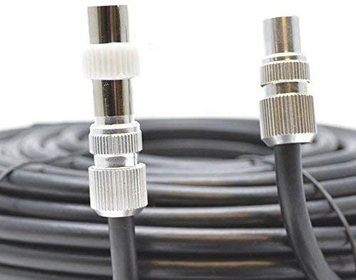 SSL Satellites Fully Assembled Digital TV Aerial Cable Use Extension Kit with Male - Male Connections - for Freeview, Freeview HD 4K TV - 25 Meter, Black