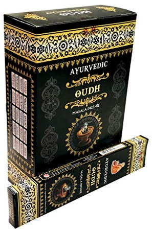 Ayurvedic - Bastoncini di incenso Oudh Masala, Confezione da 12 Confezioni da 15 Bastoncini ciascuno, 180 Bastoncini in Totale, qualità Premium