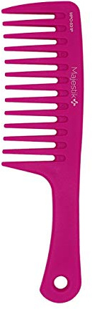 Bred tandkam het rosa kokosolja infunderat handgrepp handtag kam glider genom slät hårkam för långt lockigt vått torrt hår för barn vuxna av Majestik+