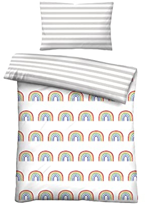 biberna 0044499 Linon-Bettwäsche Weiss 1x 100x135 cm + 1x 40x60 cm