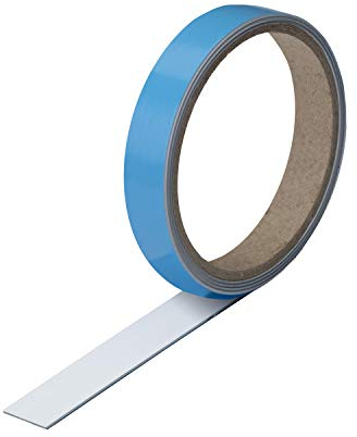 Magstick Chapa de acero autoadhesiva magnética de pared como base adhesiva para imanes, 19 mm de ancho, 1 metro de largo, tira magnética, fácil de cortar, para imanes, mag243