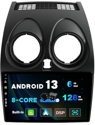 SXAUTO - 6G+128G - Android 14 IPS Car Stereo For Nissan Qashqai J10 (2006-2015) - Wireless CarPlay/Android Auto/DSP - Camera + MIC - 9 Inch 2 Din - DAB Steering Wheel 4G WiFi Fast-boot 360-Camera AHD