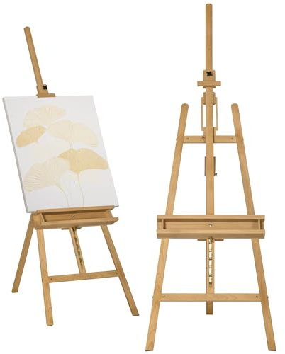 Vinsetto Cavalletto per Pittura Pieghevole Faggio 65x110x180-235 cm