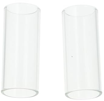 2Pcs Glass Guitar Slides,60mm Guitar Slide Rings Guitar Steel Bar Slide Portable Tube Finger Knuckle for Electric & Acoustic Guitar Bass