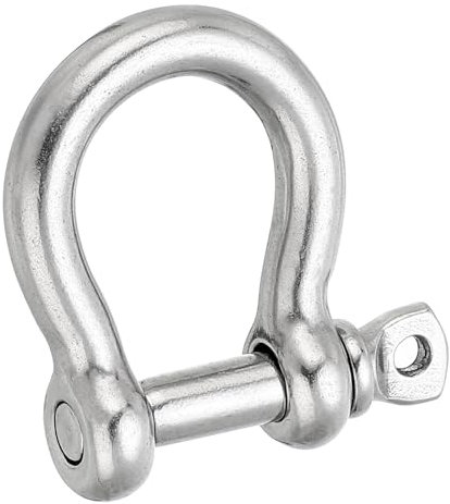 PATIKIL Screw Pin Shackle 12mm 1/2 1764lb, 316 Stainless Steel Forged Bow Shackle Marine Grade for Chains Wire Rope Outdoor, Silver