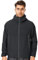 Jessie Kidden Men's Lightweight Waterproof Outdoor Jackets Windproof Rain Jacket Packaway Hooded Raincoat for Hiking Golf Fishing Cycling #7060-Black-2XL