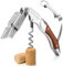 LOOFORE Corkscrews Wine Bottle Opener, Stainless Steel Wood Handle Foil Cutter, Cork Screws for Wine Bottles with Rosewood Handle